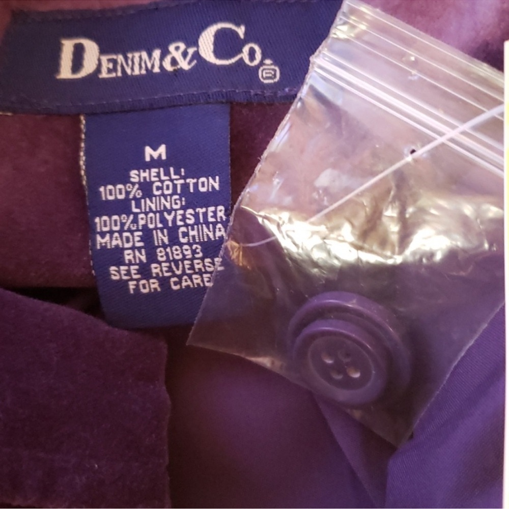 Denim&Co Purple Velvet Blazer Jacket - Picture 6 of 6